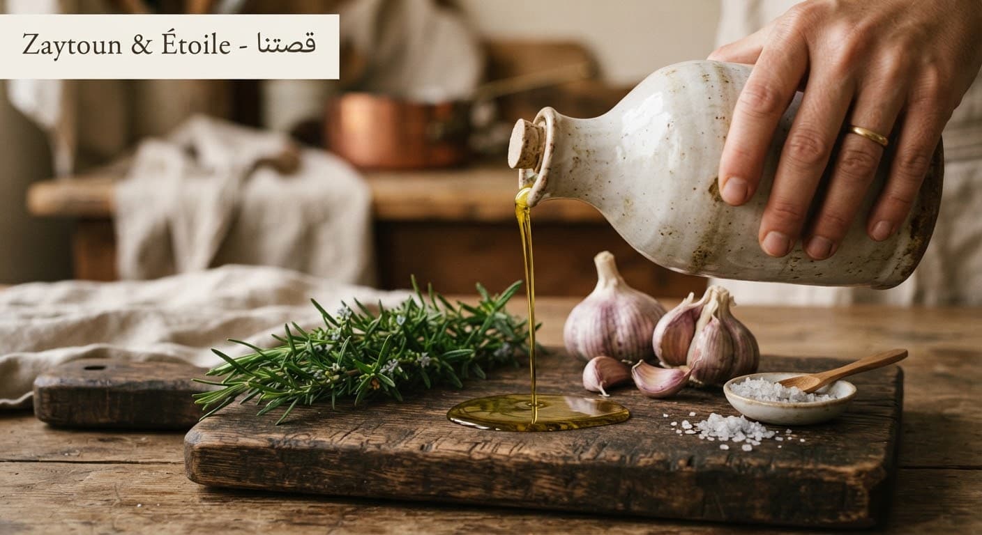 زيت الزيتون البكر والأعشاب